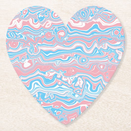 Trans Pride Flag Trippy Boho Groovy Wavy Streifen Untersetzer (Vorderseite)