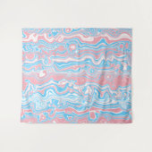 Trans Pride Flag Trippy Boho Groovy Wavy Streifen Wandteppich (Vorderseite (Horizontal))