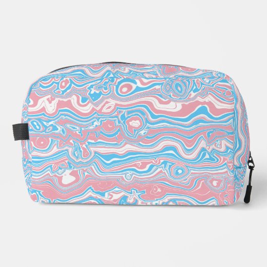 Trans Pride Flag Trippy Boho Groovy Wavy Streifen Waschbeutel (Vorderseite)