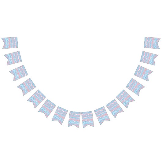 Trans Pride Flag Trippy Boho Groovy Wavy Streifen Wimpelkette (Alle)