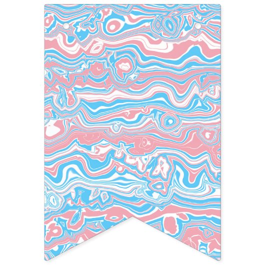 Trans Pride Flag Trippy Boho Groovy Wavy Streifen Wimpelkette (Zweite Fahne)