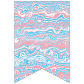 Trans Pride Flag Trippy Boho Groovy Wavy Streifen Wimpelkette (Erste Fahne)