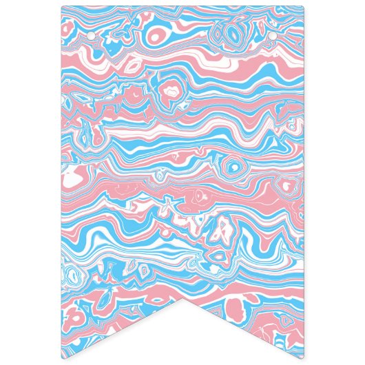 Trans Pride Flag Trippy Boho Groovy Wavy Streifen Wimpelkette (Erste Fahne)