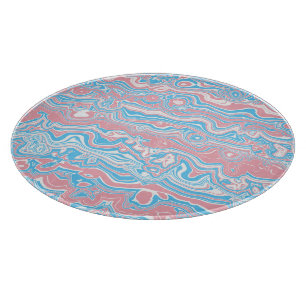 Trans Pride Flag Trippy Boho Groovy wellige Streif Schneidebrett