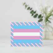 Trans Pride-Flagge Postkarte (Stehend Vorderseite)