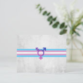 Trans Pride-Flagge Postkarte (Stehend Vorderseite)