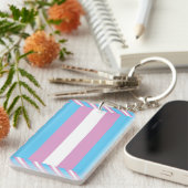 Trans Pride-Flagge Schlüsselanhänger (Vorderseite rechts)