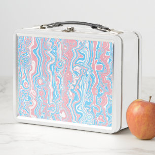 Trans Pride-Flagge Trippy Boho Groovy Wellenförmig Metall Brotdose