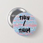 Trans Pride-Flagge Trippy Boho Groovy Wellenstreif Button (Vorne & Hinten)