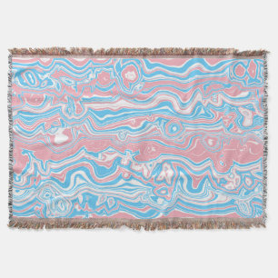Trans Pride-Flagge Trippy Boho Groovy Wellenstreif Decke