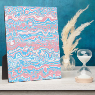 Trans Pride-Flagge Trippy Boho Groovy Wellige Stre Fotoplatte