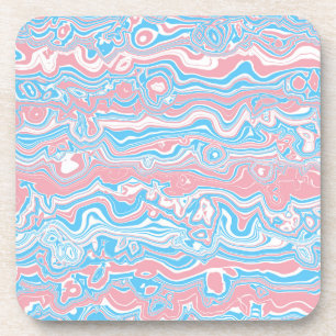 Trans Pride-Flagge Trippy Boho Groovy Wellige Stre Getränkeuntersetzer
