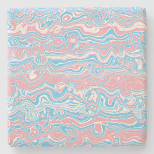Trans Pride-Flagge Trippy Boho Groovy Wellige Stre Steinuntersetzer