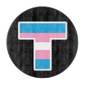 Trans Pride Hauptstadt T Rundglasschneideboard Schneidebrett (Vorderseite)