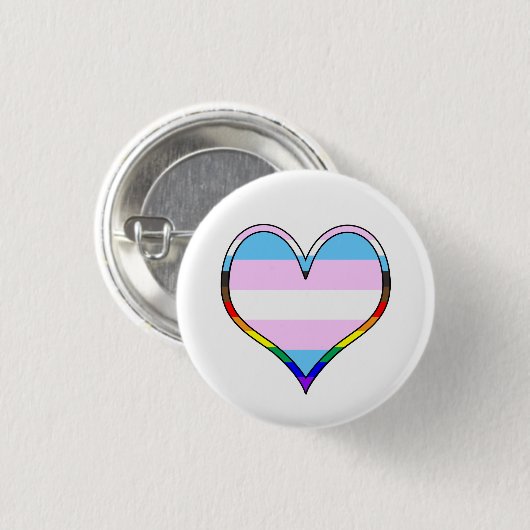 Trans Pride Heart Button (Vorne & Hinten)