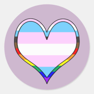 Trans Pride Heart Classic Round Aufkleber