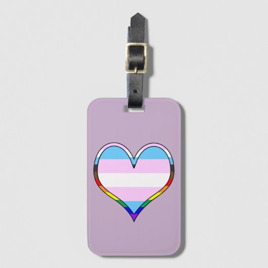 Trans Pride Heart Gepäckanhänger (Vorderseite Vertikal)