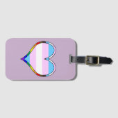 Trans Pride Heart Gepäckanhänger (Vorderseite (Horizontal))