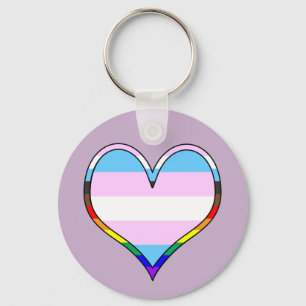 Trans Pride Heart Keychain Schlüsselanhänger