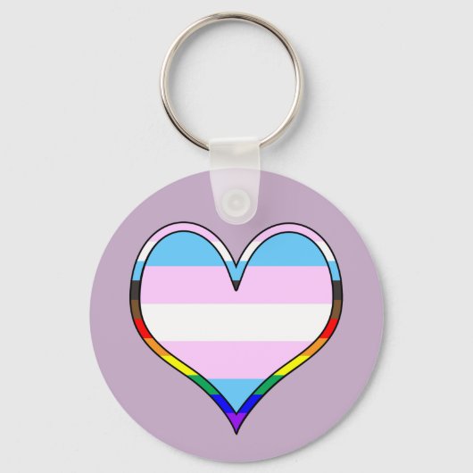 Trans Pride Heart Keychain Schlüsselanhänger (Vorderseite)