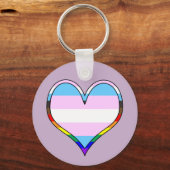 Trans Pride Heart Keychain Schlüsselanhänger (Vorderseite)
