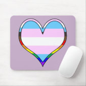 Trans Pride Heart Mousepad (Mit Mouse)