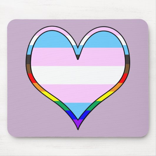 Trans Pride Heart Mousepad (Vorne)
