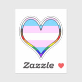 Trans Pride Heart Sticker (Blatt)