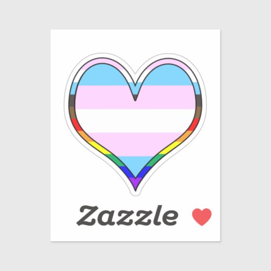 Trans Pride Heart Sticker (Blatt)