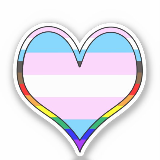 Trans Pride Heart Sticker (Vorderseite)