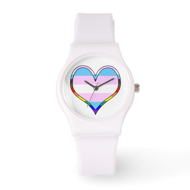 Trans Pride Heart Watch Armbanduhr (Vorderseite)