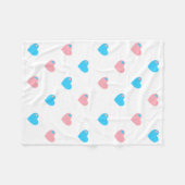 Trans Pride Hearts Fleece Blanket (Vorderseite (Horizontal))