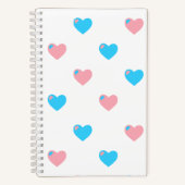 Trans Pride Hearts Notebook Notizblock (Vorderseite)