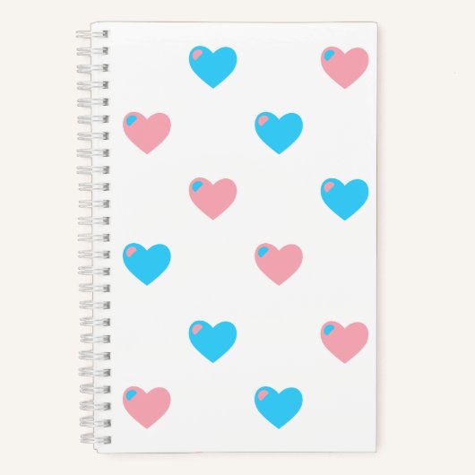 Trans Pride Hearts Notebook Notizblock (Vorderseite)