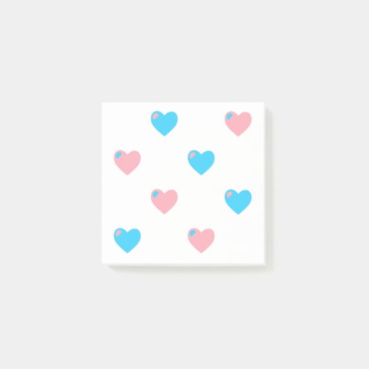 Trans Pride Hearts Postit Notes Post-it Klebezettel (Vorderseite)
