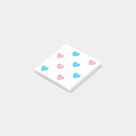 Trans Pride Hearts Postit Notes Post-it Klebezettel (angewinkelt)