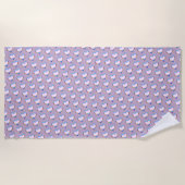 Trans Pride Herz Pattern Beach Handtuch (Vorderseite)