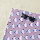 Trans Pride Herz Pattern Beach Handtuch (Beispiel)