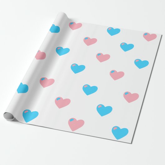 Trans Pride Large Hearpping Paper Geschenkpapier (Ungerollt)