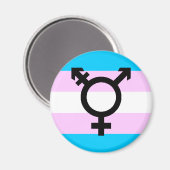 Trans-Pride-Magnet - mit Symbol Magnet (Vorderseite/Rückseite)