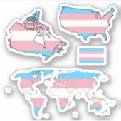 Trans Pride Maps I Aufkleber (Vorderseite)