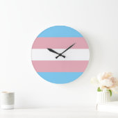 Trans-Pride-Markierung Große Wanduhr (Zuhause)