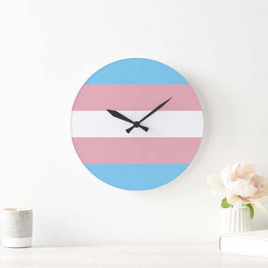 Trans-Pride-Markierung Große Wanduhr (Zuhause)