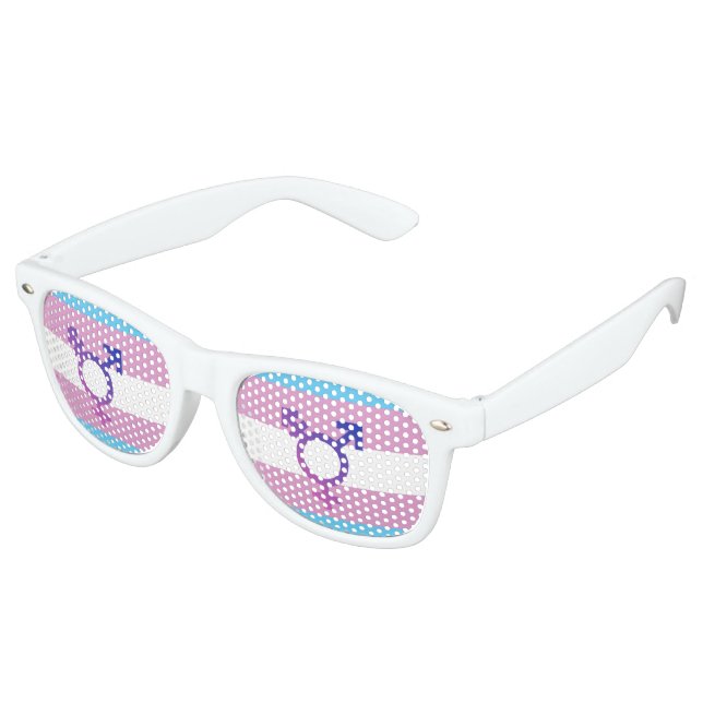 Trans-Pride-Markierung Partybrille (Schrägansicht)