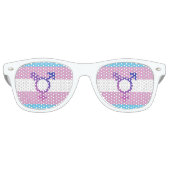Trans-Pride-Markierung Partybrille (Vorderseite)