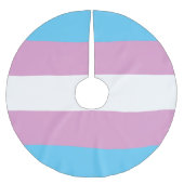 Trans-Pride-Markierung Polyester Weihnachtsbaumdecke (Vorderseite)