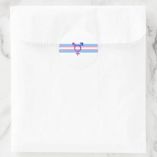Trans-Pride-Markierung Runder Aufkleber (Tasche)