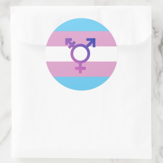 Trans-Pride-Markierung Runder Aufkleber (Tasche)
