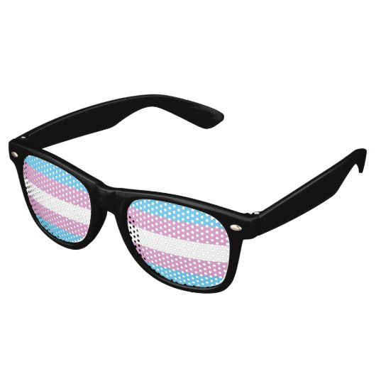 Trans-Pride-Markierung Sonnenbrille (Schrägansicht)