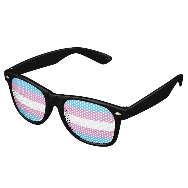 Trans-Pride-Markierung Sonnenbrille (Schrägansicht)